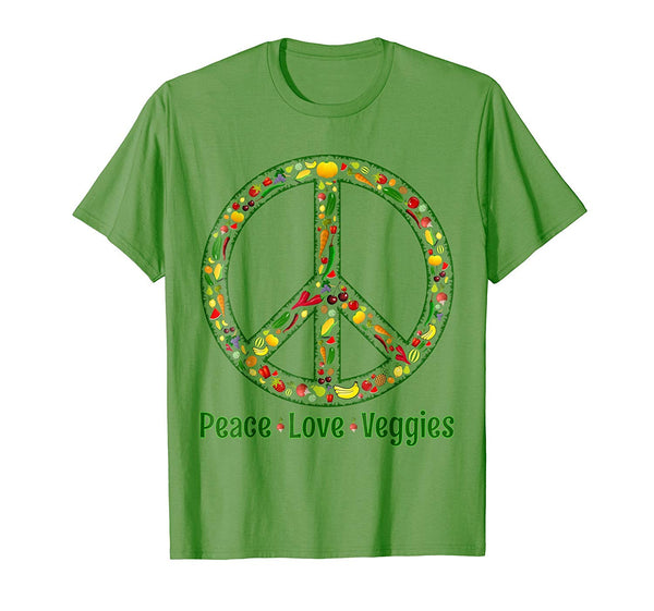 Hotest Peace Love Veggies Vegan Vegetarian Novelty Gift  T-Shirt Grass