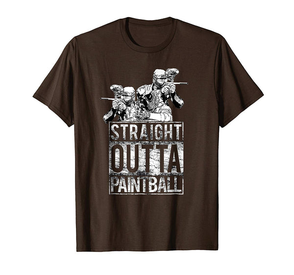 Cute Straight Outta Paintball  T-Shirt Brown