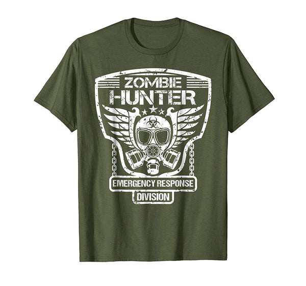 Cute Zombie Hunter Emergency Response Division  T-Shirt Olive
