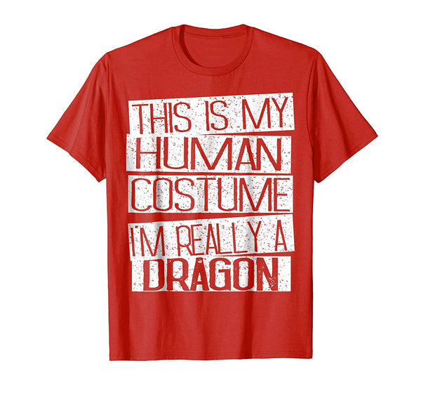 Adorable This Is My Human Costume I'm Really A Dragon  T-Shirt Red