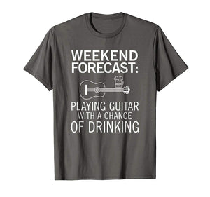 Hotest Acoustic Guitar Gift Funny For Beer Drinkers  T-Shirt Asphalt