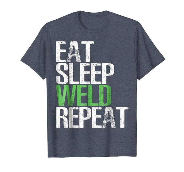 Cool Eat Sleep Weld Repea Cool Welding Gift  T-Shirt Heather Blue