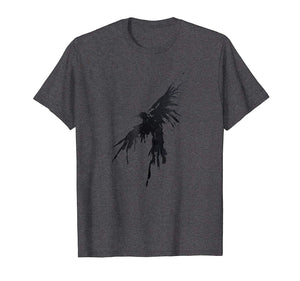 Cute Crow Raven Distressed Flying Bird Crow  T-Shirt Dark Heather