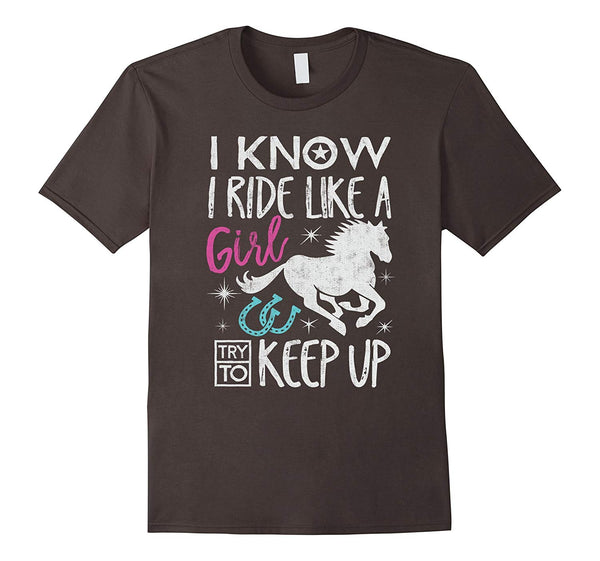 Adorable Horse Riding Horseback Riding Horse Girl Gif  T-Shirt Asphalt