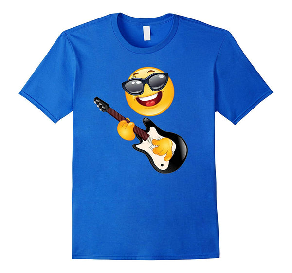 Adorable Guitar Emoj Rockstar Guitarist Music Rock Electric  T-Shirt Royal Blue