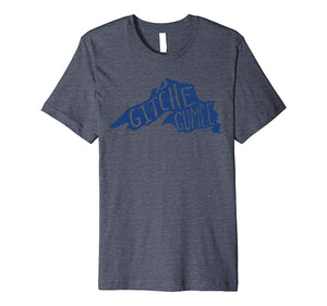 Hot Gitche Gumee Lake Superior Michigan Vintage  T-Shirt Heather Blue