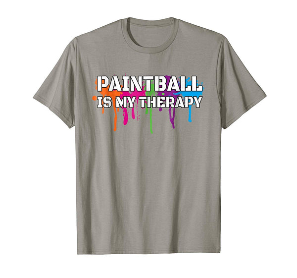 Great Paintball Gift Funny Tee Paintball Is My Therapy  T-Shirt Slate