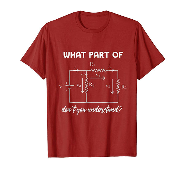 Funny Engineering Electric Circuit Math Science Geek  T-Shirt Cranberry