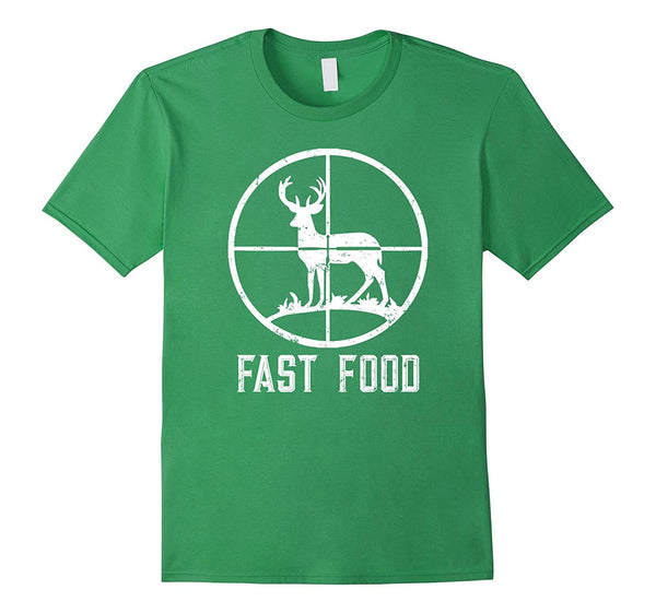 Hotest Fast Food Deer Hunting Funny Gift For Hunters  T-Shirt Grass