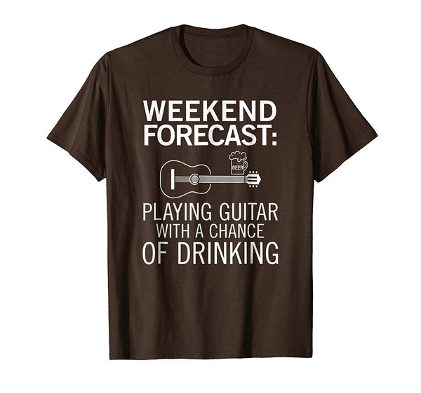 Hotest Acoustic Guitar Gift Funny For Beer Drinkers  T-Shirt Brown