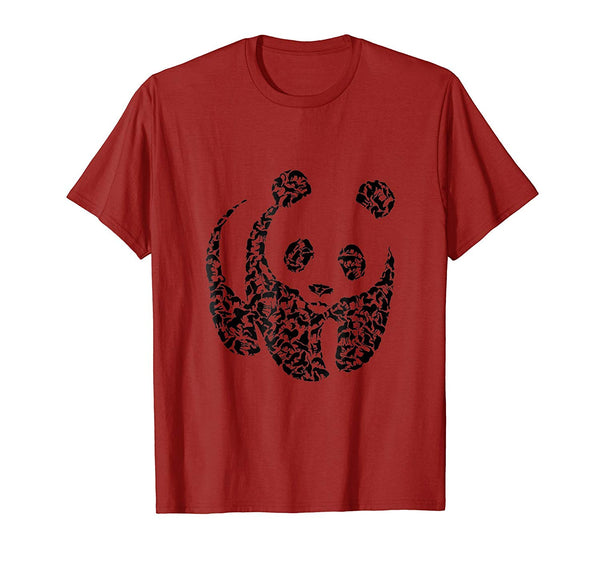 Cute Panda Bear World Wildlife All Animal Protection Tee  T-Shirt Cranberry