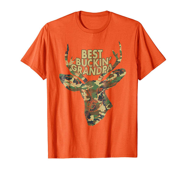 Hotest Funny Best Buckin' Grandpa Buck Deer Hunter Tee Gift  T-Shirt Orange