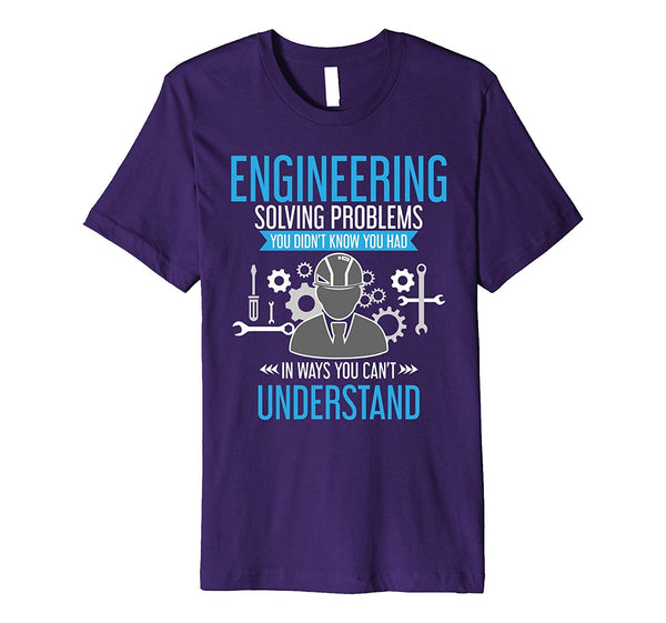 Wonderful Engineer Solving Problems Funny Engineering Gift  T-Shirt Purple