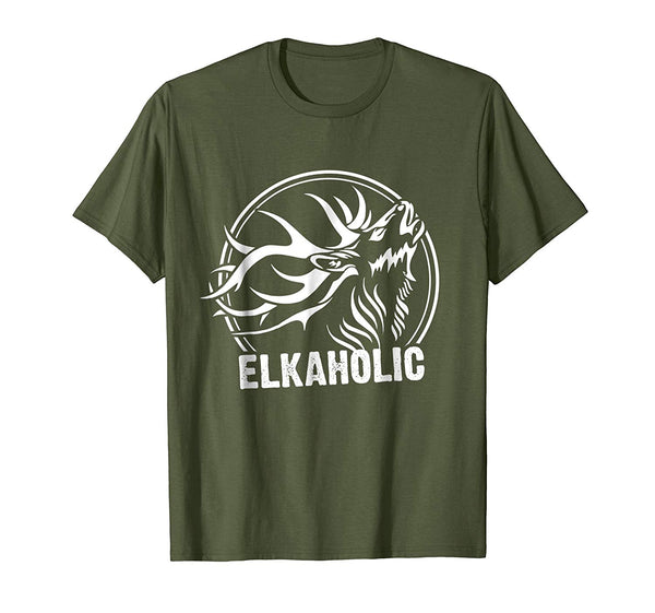 Cutest Elkaholic Funny For Elk Hunters  T-Shirt Olive