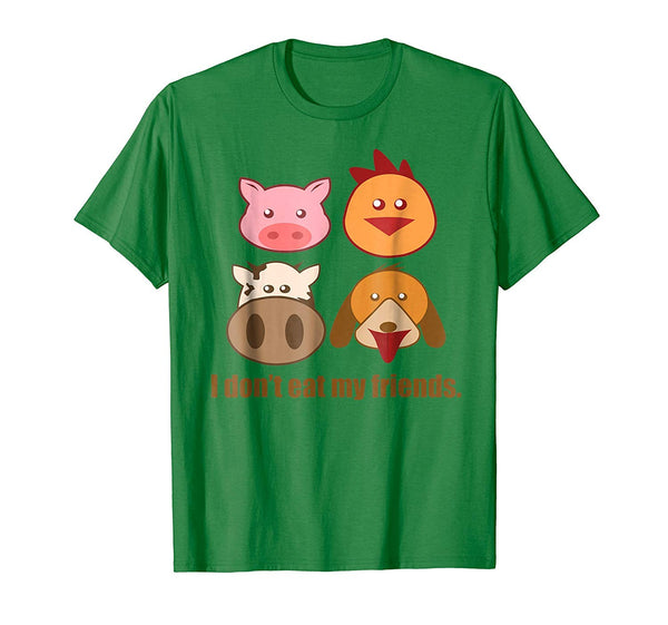 Great I Don't Eat My Friends Eat Vegan Food Gift  T-Shirt Kelly Green