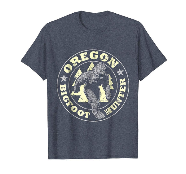 Cute Oregon Bigfoot Hunter Believe  T-Shirt Heather Blue