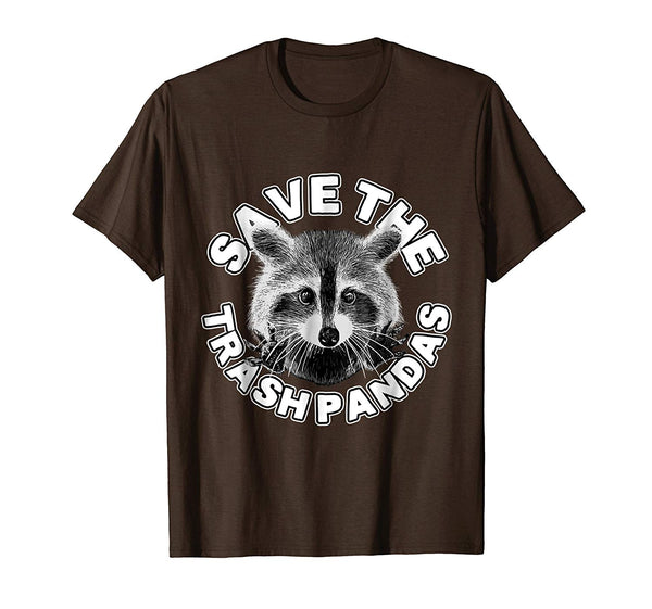 Hot Save The Trash Pandas Raccoon Raccoon Animal  T-Shirt Brown