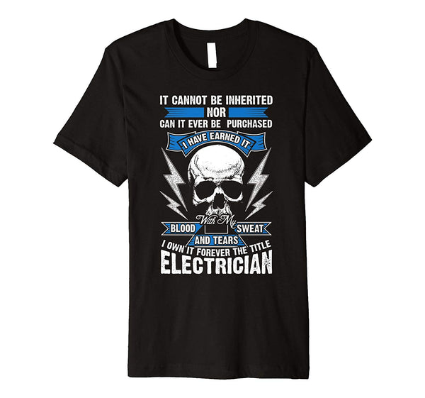 Beautiful Funny Electrician Premium Great Union Crack Gift Tee  T-Shirt Black