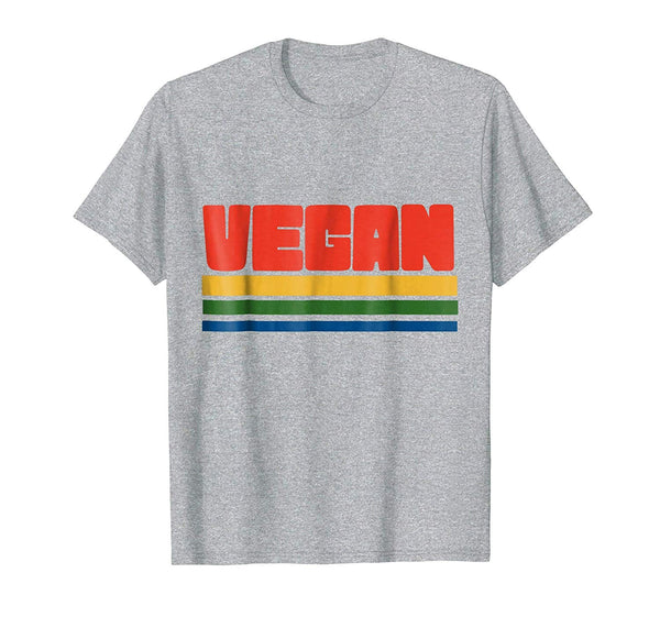 Hot Vegan Retro Style Veganism Proud Vegan Gift  T-Shirt Heather Grey