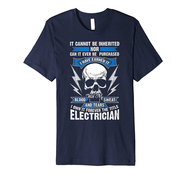 Beautiful Funny Electrician Premium Great Union Crack Gift Tee  T-Shirt Navy