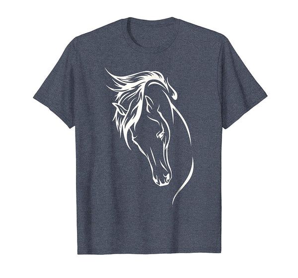 Beautiful This Girl Runs On Jesus And Horses Horse Riding Tee  T-Shirt Heather Blue