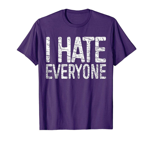 Cool I Hate Everyone Funny Introvert Gif  T-Shirt Purple