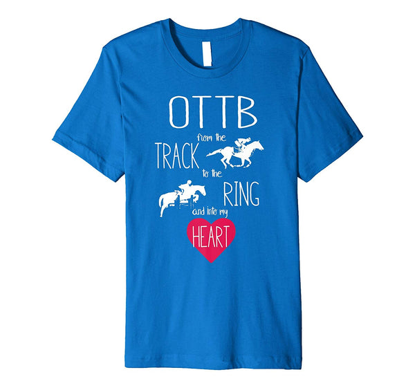 Cute Ottb Off Track Thoroughbred Horse Love Equestrian  T-Shirt Royal Blue