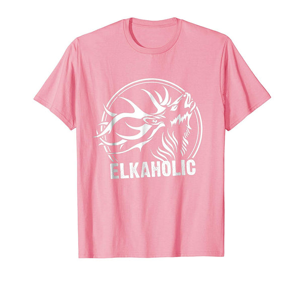 Cutest Elkaholic Funny For Elk Hunters  T-Shirt Pink