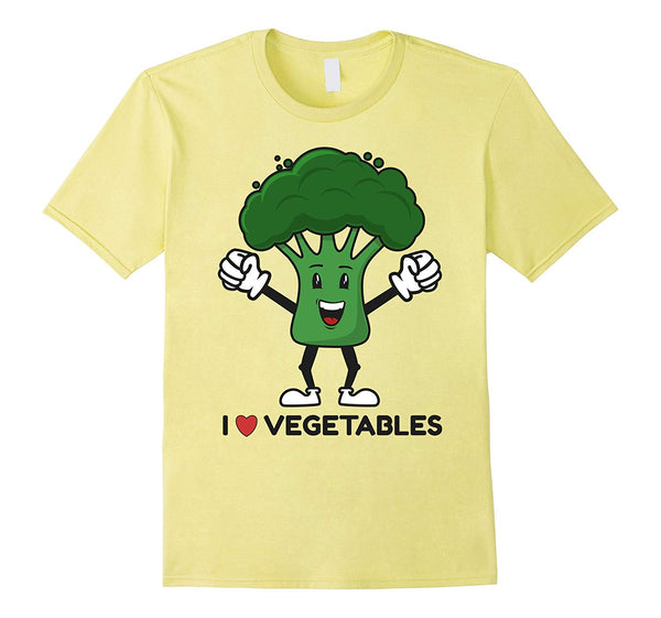 Hotest I Love Vegetables Vegan Vegetarian Fun Food Broccoli  T-Shirt Lemon