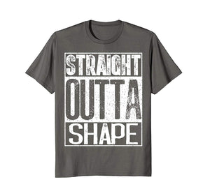 Cool Straight Outta Shape Funny Workout Or Gym Gif  T-Shirt Asphalt