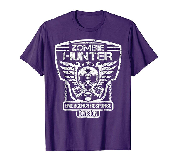 Cute Zombie Hunter Emergency Response Division  T-Shirt Purple