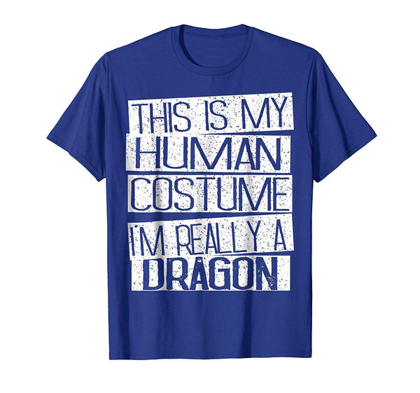 Adorable This Is My Human Costume I'm Really A Dragon  T-Shirt Royal Blue