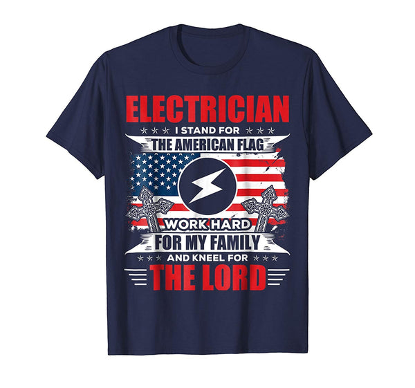 Adorable Electrician American Flag Electrician Tee Gift  T-Shirt Navy