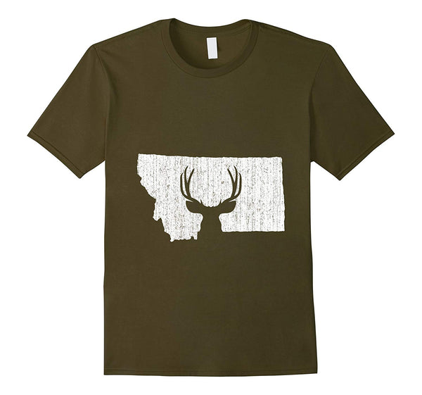 Great Montana Deer Hunter Deer Hunting Season  T-Shirt Olive