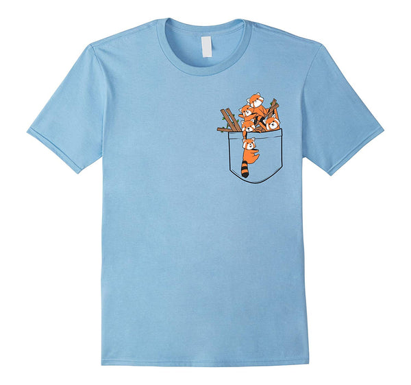 Hot Cute Red Panda Adorable Pocket Pandas Gift  T-Shirt Baby Blue