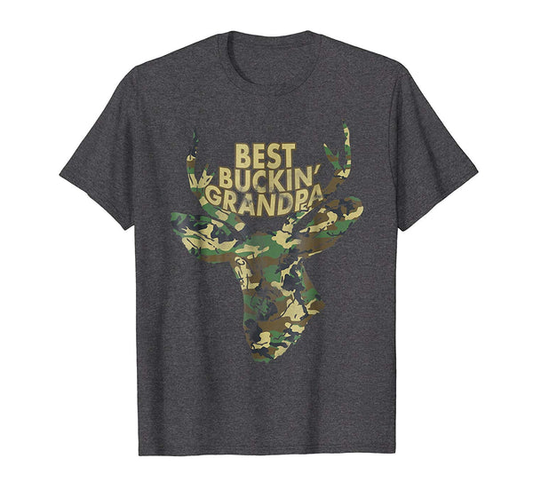 Hotest Funny Best Buckin' Grandpa Buck Deer Hunter Tee Gift  T-Shirt Dark Heather