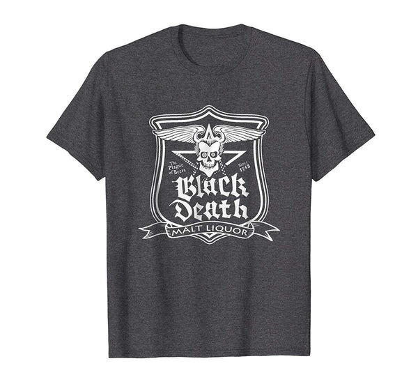 Cute Black Death Malt Liquor Funny Beer  T-Shirt Dark Heather