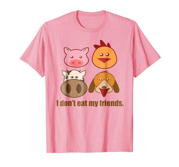 Great I Don't Eat My Friends Eat Vegan Food Gift  T-Shirt Pink