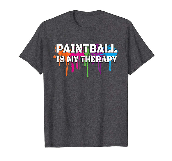 Great Paintball Gift Funny Tee Paintball Is My Therapy  T-Shirt Dark Heather