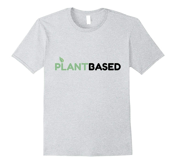 Great Plant Based Logo Tee For Vegans And Plant Lovers  T-Shirt Heather Grey