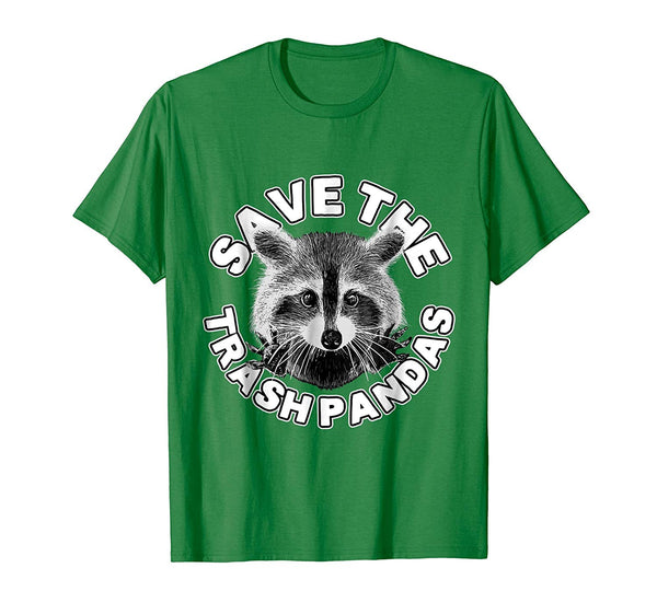 Hot Save The Trash Pandas Raccoon Raccoon Animal  T-Shirt Kelly Green