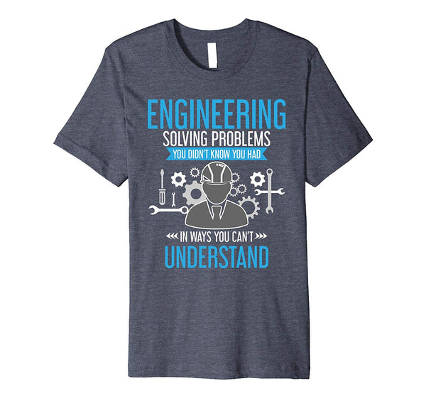 Wonderful Engineer Solving Problems Funny Engineering Gift  T-Shirt Heather Blue