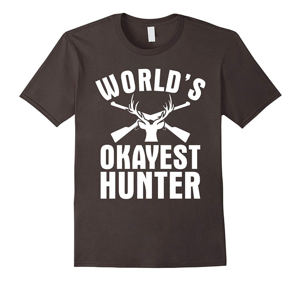 Wonderful World's Okayest Hunter Funny Hunting Gift  T-Shirt Asphalt