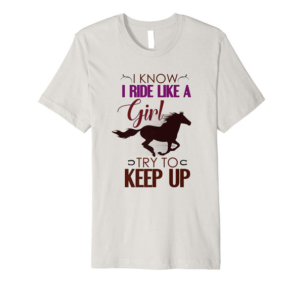 Hot Horse Riding Horseback Riding Horse Lovers Cute  T-Shirt Silver