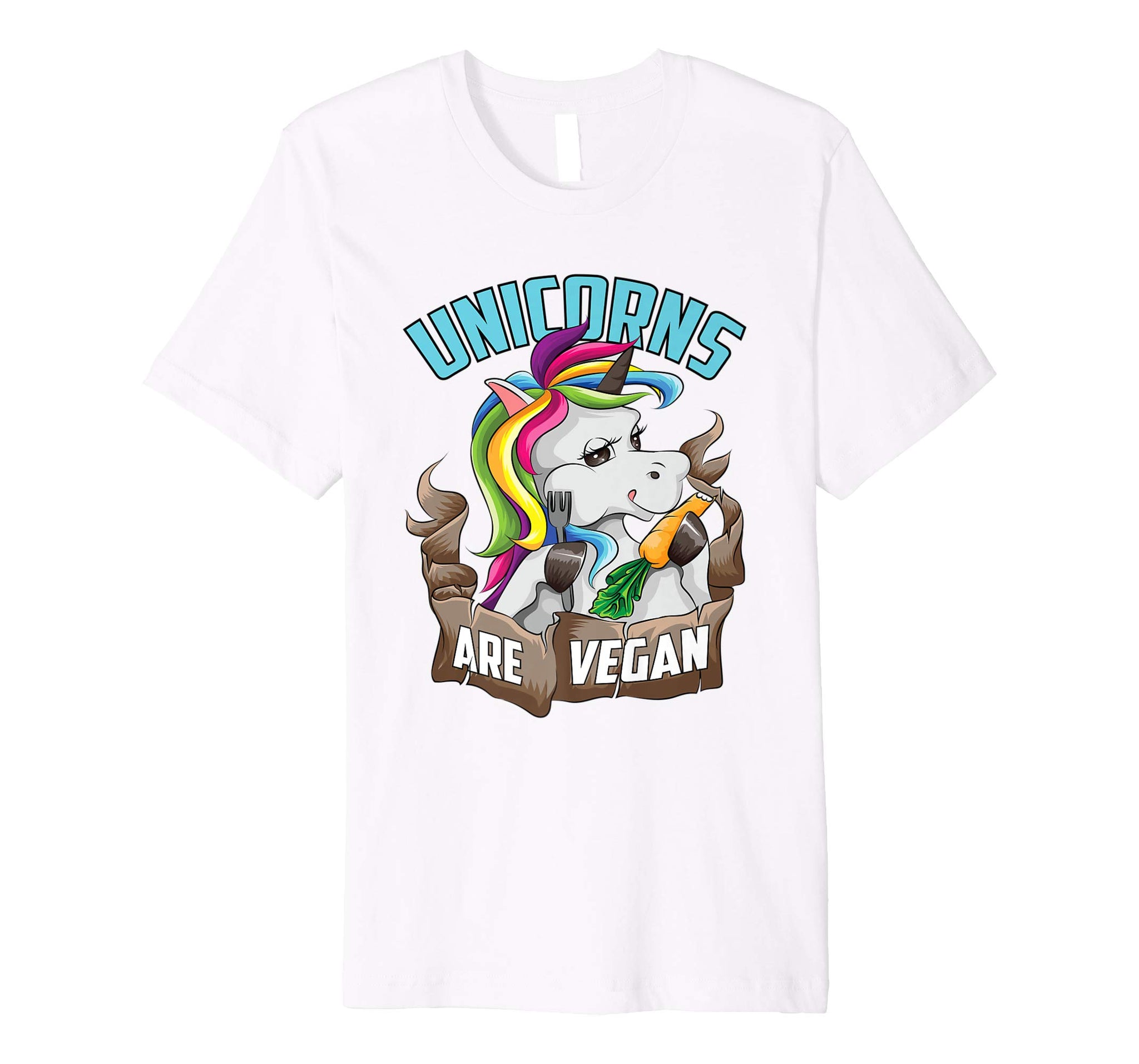 Cutest Unicorns Are Vegan Horse Eating Vegetables Cool Gift  T-Shirt White