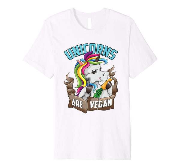Cutest Unicorns Are Vegan Horse Eating Vegetables Cool Gift  T-Shirt White