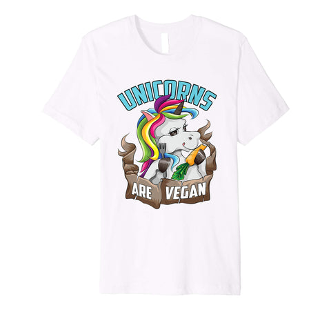Cutest Unicorns Are Vegan Horse Eating Vegetables Cool Gift  T-Shirt White