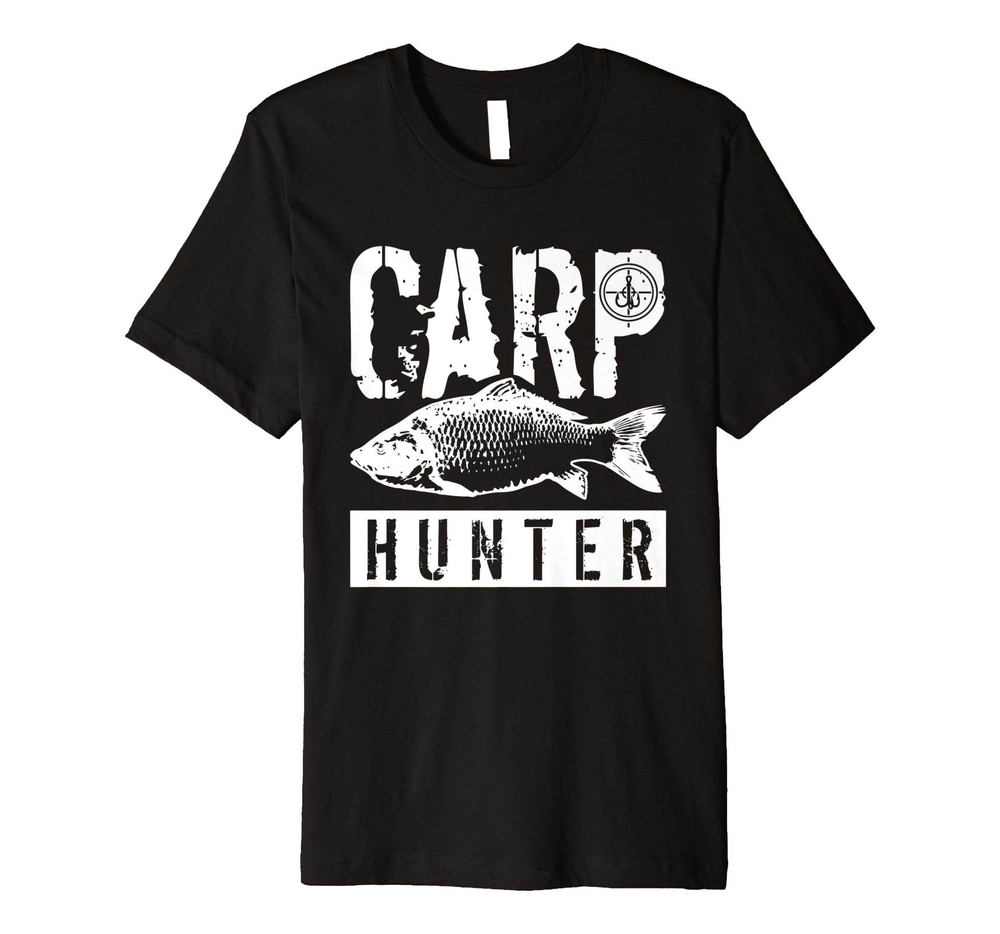 Funny Carp Hunter Fishing  T-Shirt Black