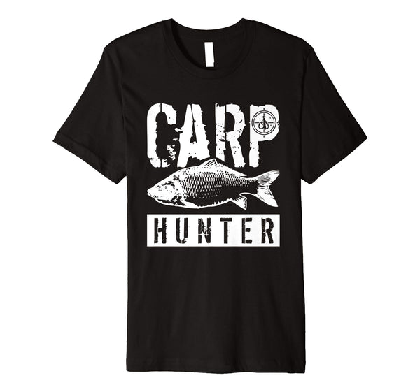 Funny Carp Hunter Fishing  T-Shirt Black
