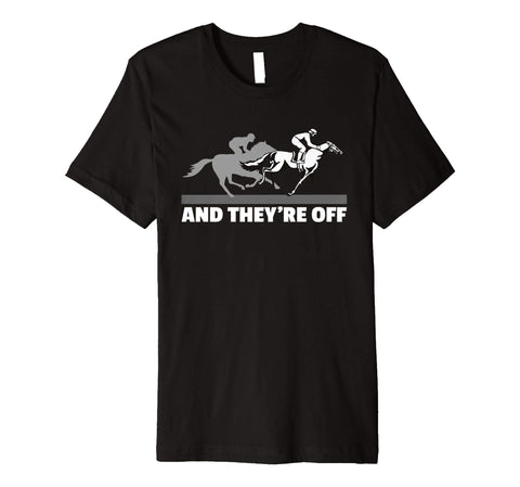 Cutest Horse Racing And They're Off Horse Racing  T-Shirt Black